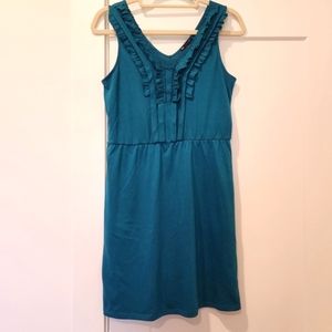 Gap Teal Sleeveless Dresss with Ruffles Size S